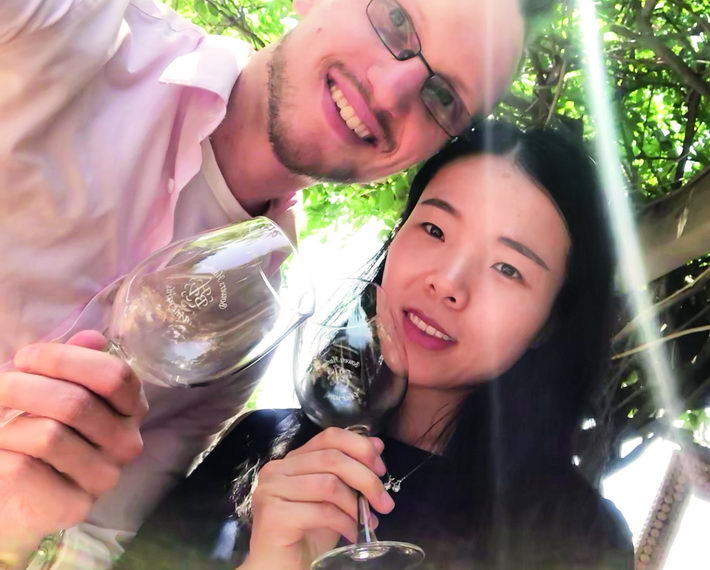 The author and his girlfriend enjoy wine tasting at a vineyard on Old Mission Peninsula near the author’s hometown in Michigan, U.S.A. courtesy of the author