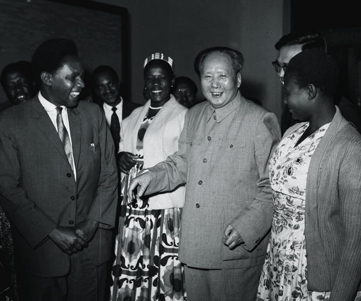 September 6, 1963: Chairman Mao Zedong meets with members of the visiting Kenya African National Union (KANU) delegation.   by Liu Qingrui/Xinhua