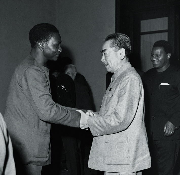 December 19, 1967: Chinese Premier Zhou Enlai meets a delegation from the Tanganyika African National Union from Tanzania. by Liu Jianguo/Xinhua 