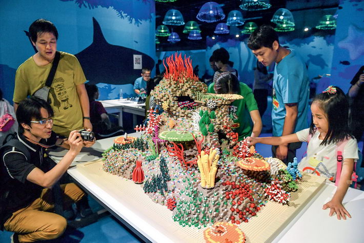 September 8, 2018: Using over two million Lego bricks, the Brick Live Animal Paradise exhibition at the National Stadium, Beijing, creates a unique world for both children and adults. VCG